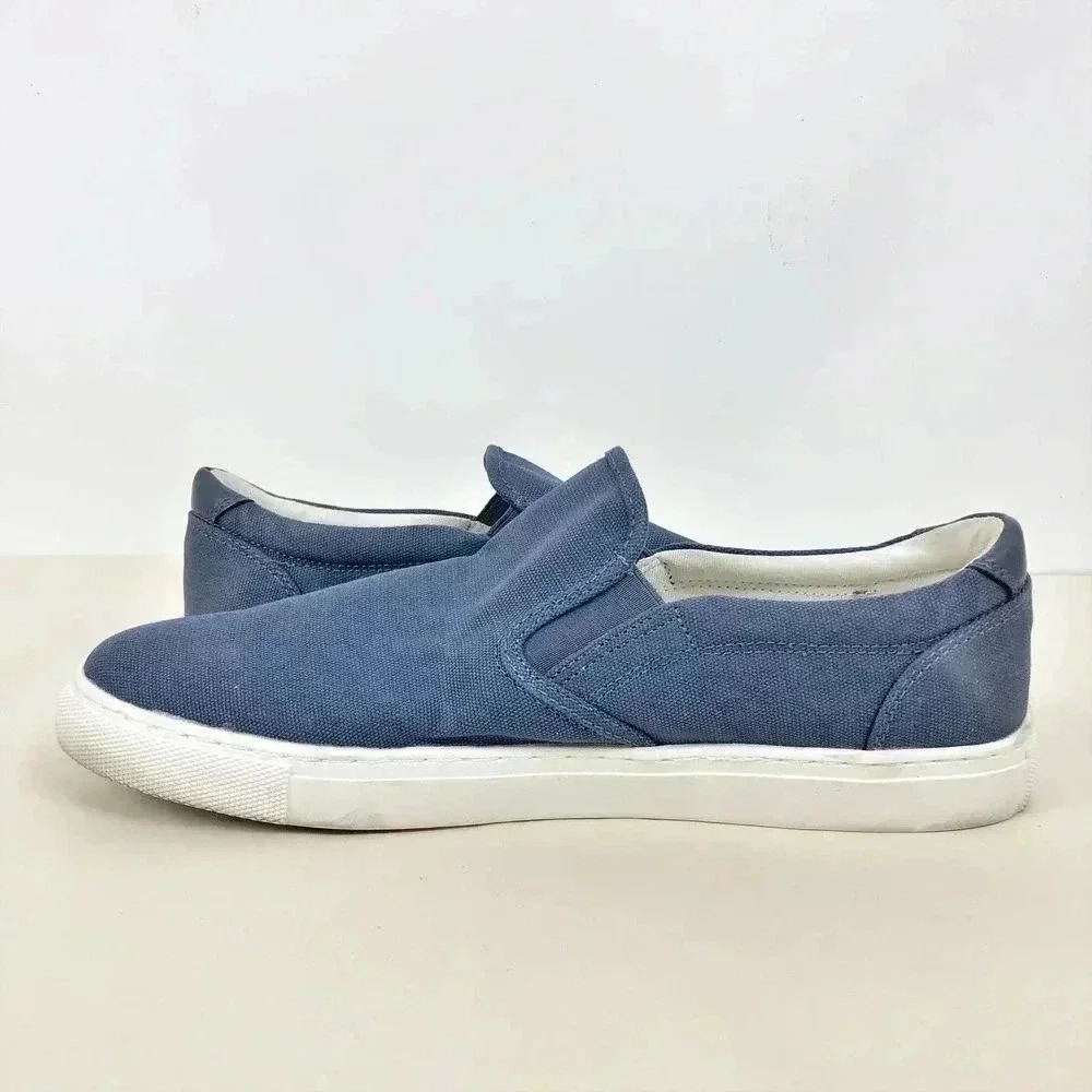 J.‎ Crew Mens Explorer Sneakers 10 Blue Canvas Slip On Low Top Streetwear - Picture 4 of 11
